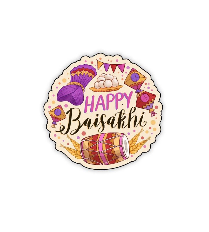 Happy Baisakhi Fridge Magnet Refrigerator Office Home, Almira Decor Accessories Fridge | Stylish Magnet for Fridge Decoration