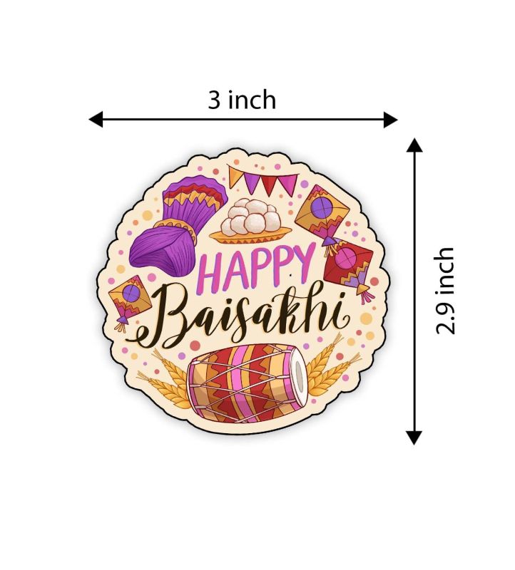 Happy Baisakhi Fridge Magnet Refrigerator Office Home, Almira Decor Accessories Fridge | Stylish Magnet for Fridge Decoration