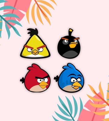 Angry Bird Wooden Fridge Magnet Gift and Decoration Cartoon Theme Magnet | Birthday Gift for Kids  Magnet for Refrigerator