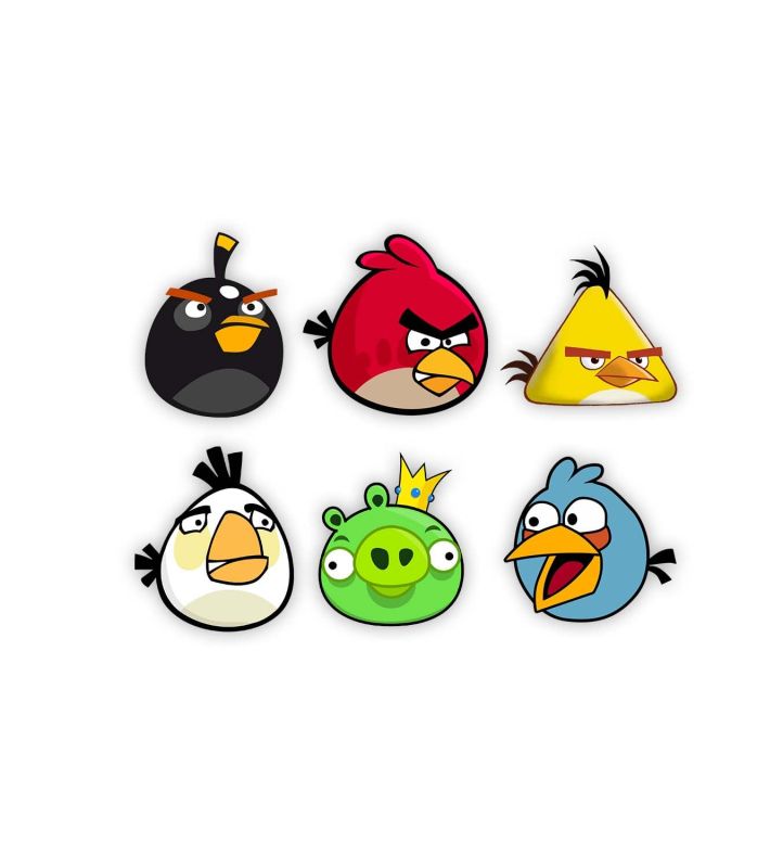 Set of 6 Angry Bird Wooden Fridge Magnet for Home, Kitchen and Office Decoration | Decorative