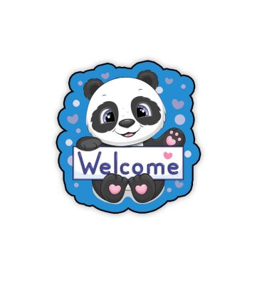 Cute Animal Printed Fridge Magnet for Refrigerator Door Decor | Animal Lover Gift | Cartoon Theme Magnet for Kids (Welcome Panda)