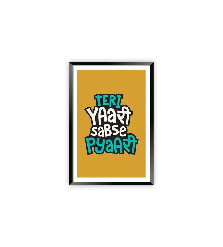 Teri Yaari Sabse Pyari Fridge Magnet for Home and Kitchen Decoration | Best Gift for Friends | Wooden Fridge Magnet