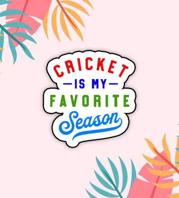 Cricket is My Favorite Season Wooden Fridge Magnet for Refrigerator & Almirah | Gift for Cricket Fan