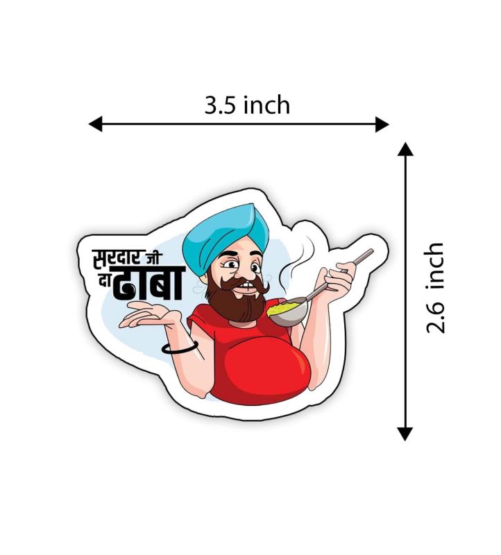 Sardar Ji Da Dhaba Wooden Fridge Magnet for Refrigerator, Home and Kitchen Decoration