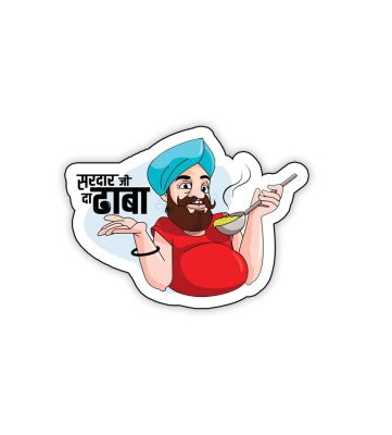 Sardar Ji Da Dhaba Wooden Fridge Magnet for Refrigerator, Home and Kitchen Decoration