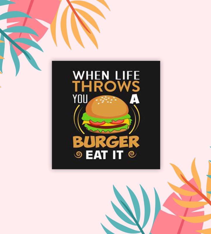 Burger Wooden Fridge Magnet for Home Magnetic Stickers for Refrigerator Door Magnet | Indian Souvenir Fridge Magnet