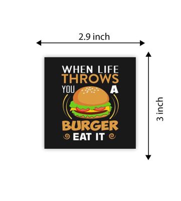 Burger Wooden Fridge Magnet for Home Magnetic Stickers for Refrigerator Door Magnet | Indian Souvenir Fridge Magnet