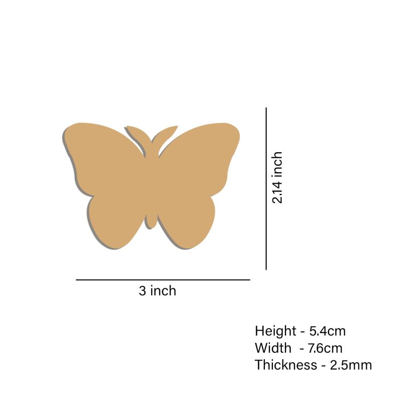 Wooden MDF Butterfly Cutout for Painting & Art & Craft | Butterfly Shape Design Laser Cutout | Home Decoration