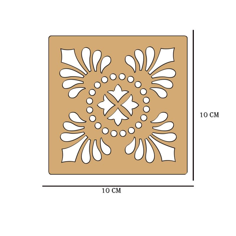 Set of 4 MDF Rangoli Cutouts for Art and Craft, Festival Decoration, DIY Project, and Making Rangoli | Traditional Rangoli Stencils | Rangoli Wooden Stencils for Floor Decoratio