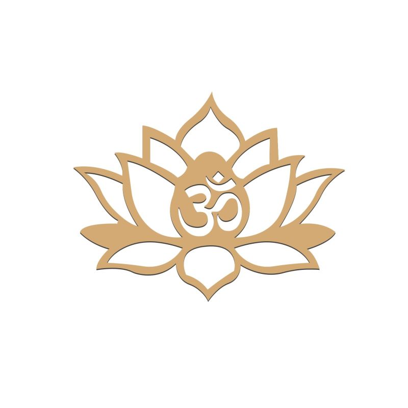 Pack of 10 Wooden Cutouts Lotus with OM for Art and Craft, Festival Decoration, DIY Project, and Making Rangoli | Decorations for Diwali, Dussehra