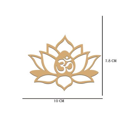 Pack of 10 Wooden Cutouts Lotus with OM for Art and Craft, Festival Decoration, DIY Project, and Making Rangoli | Decorations for Diwali, Dussehra