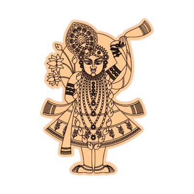 Pack of 2 Shreenath ji Engraved Cutout Design for Painting, Art & Crafts, Room Decor Artistic DIY Work Art | Room Decor |