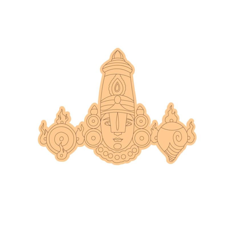 Sri Venkateswara Swamy Shape Wooden Cutout for Painting, Art & Crafts, Room Decor Artistic DIY Work Art | Home Decoration