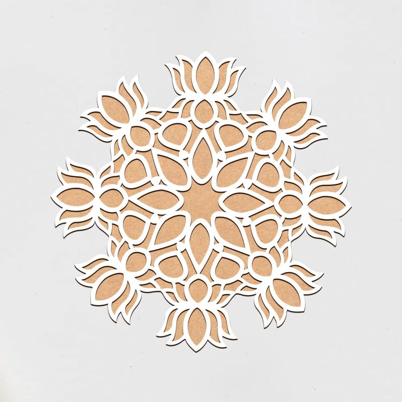 MDF Rangoli Stencil for Diwali Pooja Decoration | Lotus Flower Rangoli Stencils for Door Entrance | Rangoli for Floor Decoration