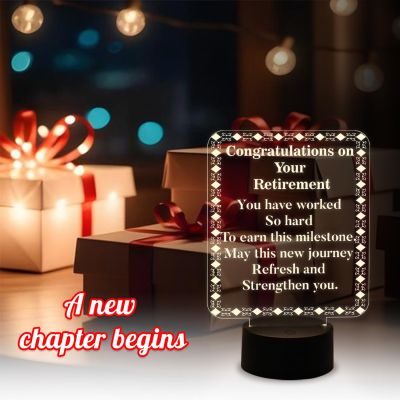 Congratulations on Your Retirement Gift for Men & Women | Warm White Light & On/Off Touch Button