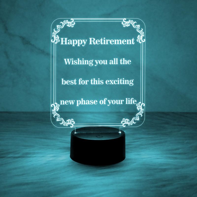 Happy Retirement Gift for Men & Women | Automatic Color Changing Light & On/Off Touch Button | Retirement Gifts for Colleagues