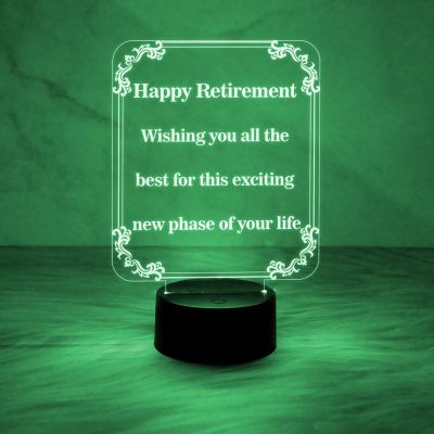 Happy Retirement Gift for Men & Women | Automatic Color Changing Light & On/Off Touch Button | Retirement Gifts for Colleagues