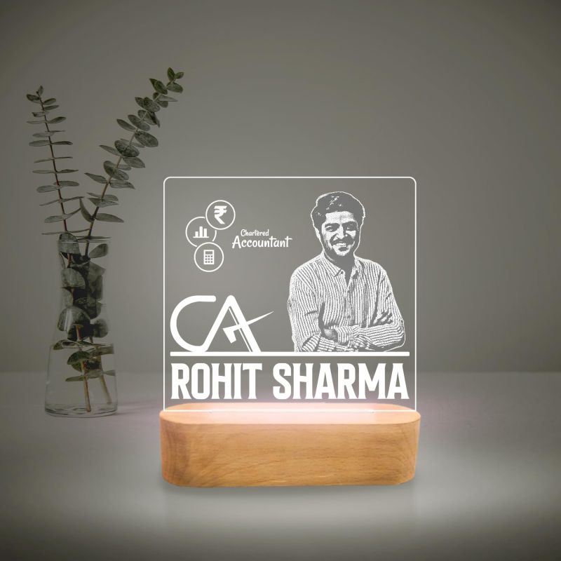 Customized Chartered Accountant Lamp with Warm White Light | Personalized with Photo & Name | Gift for CA