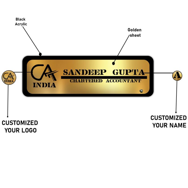 Personalized Chartered Accountant Name Plate Customized With Logo & Name | Best Gift For CA