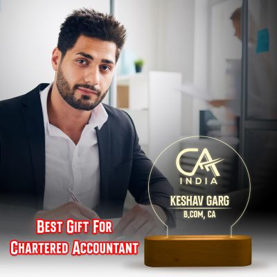 Customized Chartered Accountant Night Lamp with Cool White Light Personalized with Name & Qualification | Thankyou Gift for CA
