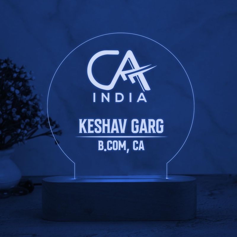 Personalized CA Night Lamp with Multicolored Light Customized with Name & Qualification | Gift for CA