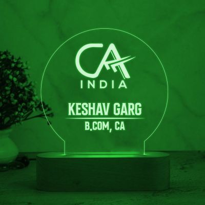 Personalized CA Night Lamp with Multicolored Light Customized with Name & Qualification | Gift for CA
