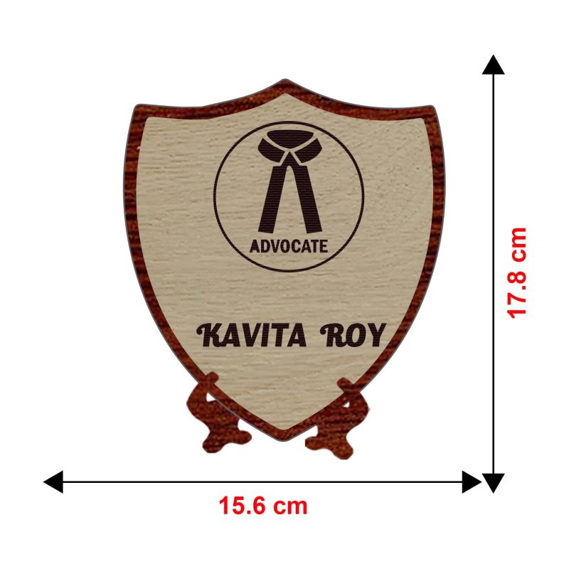 Personalized Wooden Trophy Tabletop Customized with Logo & Name | Home & Office Decoration