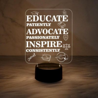 Motivational Acrylic Led Lamp for Advocate | Warm White Light with USB Cable | Thankyou Gift for Advocate