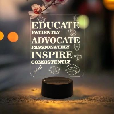 Motivational Acrylic Led Lamp for Advocate | Warm White Light with USB Cable | Thankyou Gift for Advocate