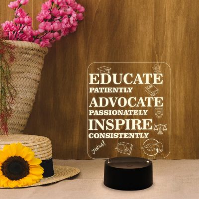 Motivational Acrylic Led Lamp for Advocate | Warm White Light with USB Cable | Thankyou Gift for Advocate