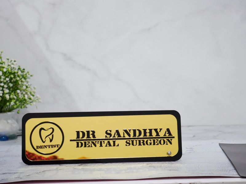 Personalized Dentist Name Plate Customized With Logo & Name | Doctor Name Plate