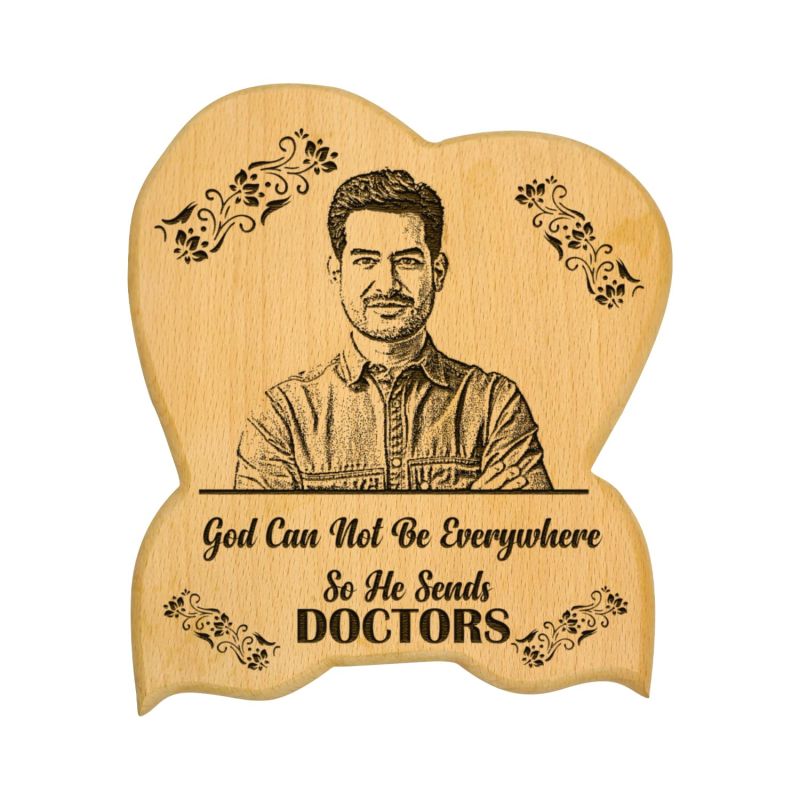 Personalized Gift for Doctor Customized Photo Plaque | Thankyou Gift For Doctor | Engraved Gift For Doctor (7.8x6.8 Inch Tabletop)