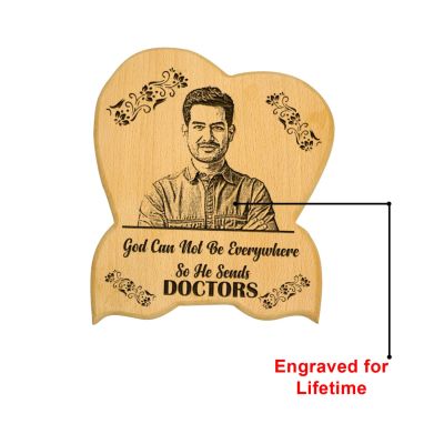 Personalized Gift for Doctor Customized Photo Plaque | Thankyou Gift For Doctor | Engraved Gift For Doctor (7.8x6.8 Inch Tabletop)