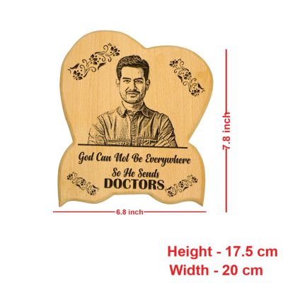 Personalized Gift for Doctor Customized Photo Plaque | Thankyou Gift For Doctor | Engraved Gift For Doctor (7.8x6.8 Inch Tabletop)