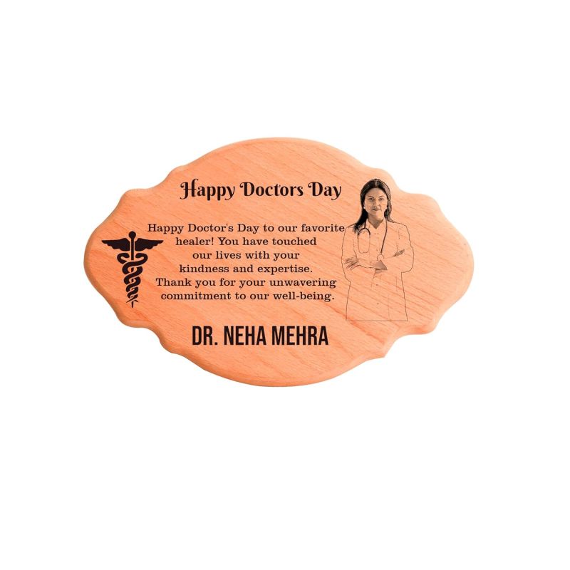 Personalized Wooden Photo Frame For Doctor | Gift For Doctor Day | Customized With Photo & Text