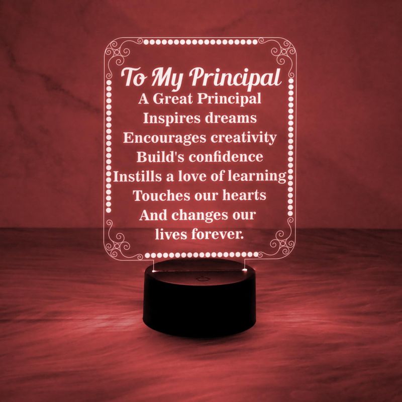 My Principal Engraved Night Lamp with 7 Color Changing Light & On/Off Touch Button | Principal Appreciation Gift