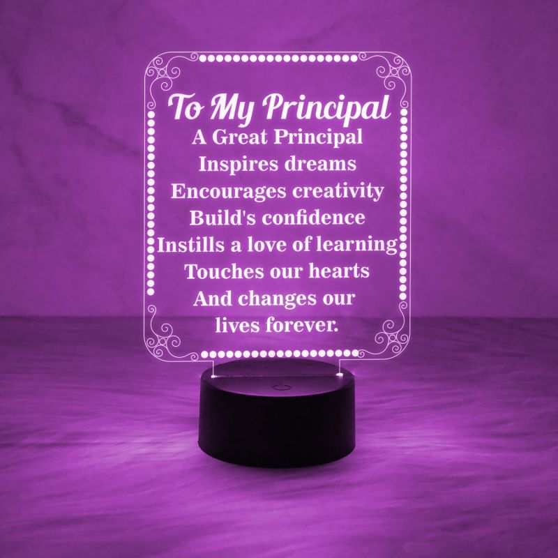 My Principal Engraved Night Lamp with 7 Color Changing Light & On/Off Touch Button | Principal Appreciation Gift
