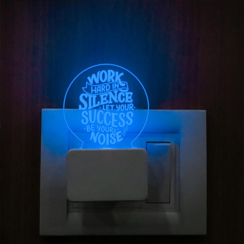 Motivational Quote Engraved Plug Night Lamp with 7 Color Changing Light | Inspirational Lamp Gifts