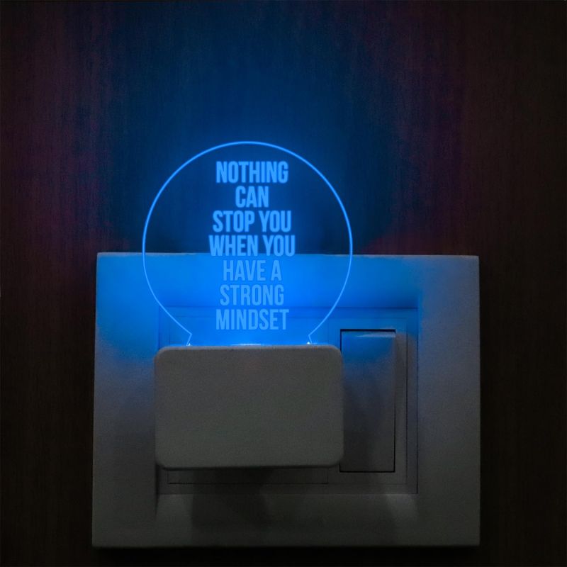 3D Illusion Motivational Quote Led Lamp with Multicolored Light | Inspirational Quote Engraved Plug Night Lamp