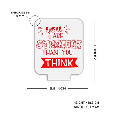Motivational Thought Desk Table Lamp You are Stronger Than You Think Night Lamp with Warm White Light | On/Off Touch Button