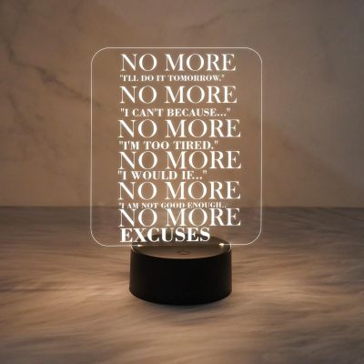 Motivational 3D Illusion Lamp Engraved Night Light | Table Lamp for Boys Girls Men Women Room Décor Light(Warm White Light)