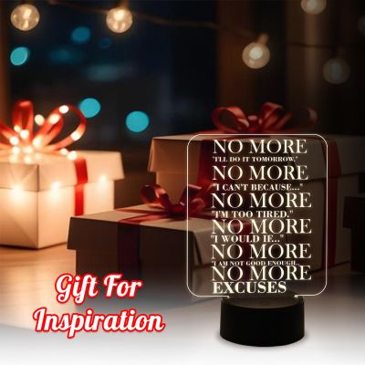 Motivational 3D Illusion Lamp Engraved Night Light | Table Lamp for Boys Girls Men Women Room Décor Light(Warm White Light)