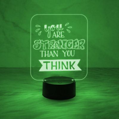 Motivational Thought Desk Table Lamp You are Stronger Than You Think Night Lamp with Automatic Color Changing Light | On/Off Touch Button
