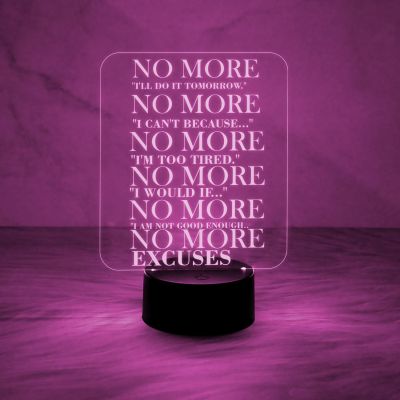 Motivational 3D Illusion Lamp Engraved Night Light | Table Lamp for Boys Girls Men Women (Multicolored Light)