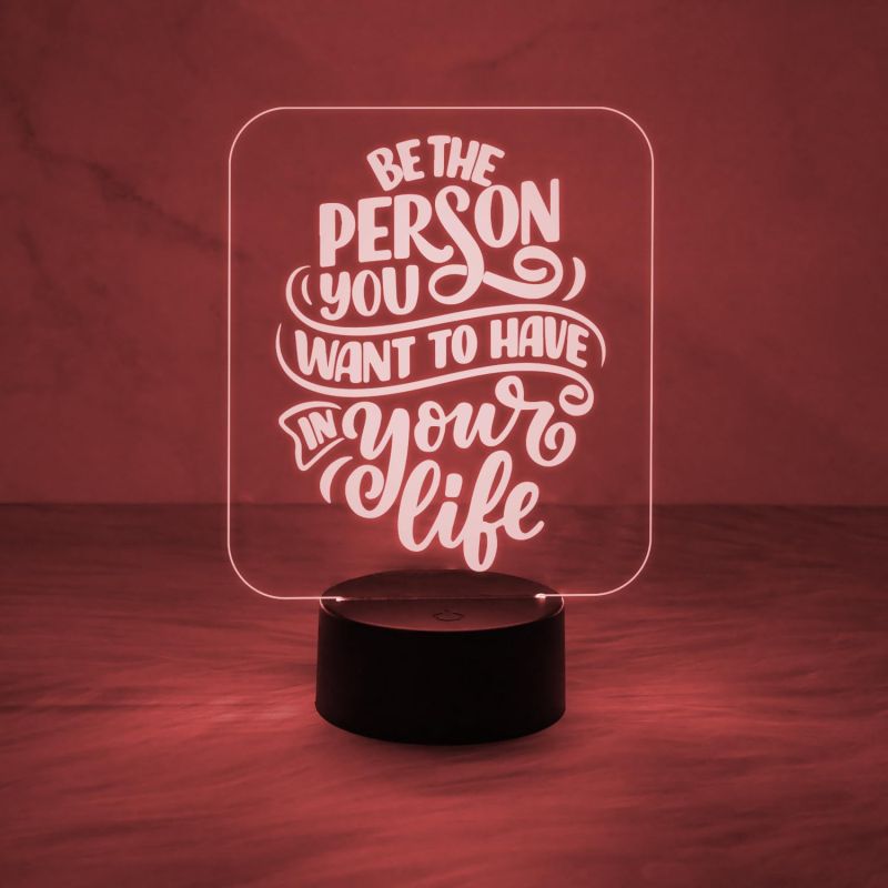 Motivation Thought Acrylic Desk Table Lamp with 7 Color Changing Light & Touch Control | USB Cable | Gift for Friend