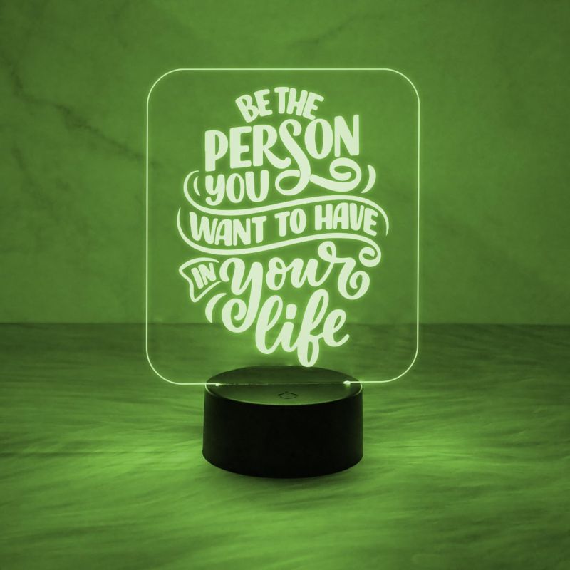 Motivation Thought Acrylic Desk Table Lamp with 7 Color Changing Light & Touch Control | USB Cable | Gift for Friend
