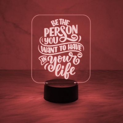 Motivation Thought Acrylic Desk Table Lamp with 7 Color Changing Light & Touch Control | USB Cable | Gift for Friend