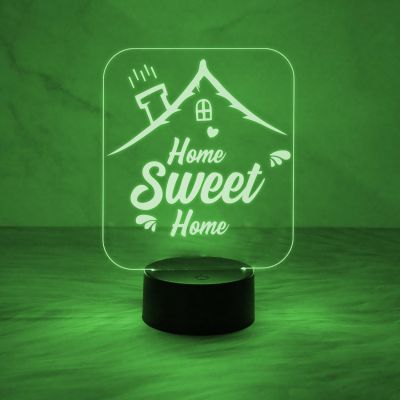 Home Sweet Home Beautiful Acrylic Desk Table Lamp with Automatic Color Changing Light & On/Off Touch Button