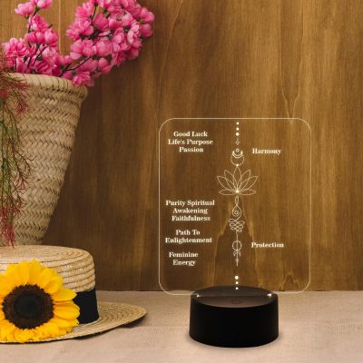 3D Illusion Good Luck Night Lamp Blessing Gift for Loveable Person | Gift for Good Luck | Motivational Desk Table Lamp