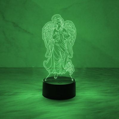 Holy Virgin with Angel Wings Night Lamp with 7 Color Changing & USB Cable Christian Gift for Men & Woman